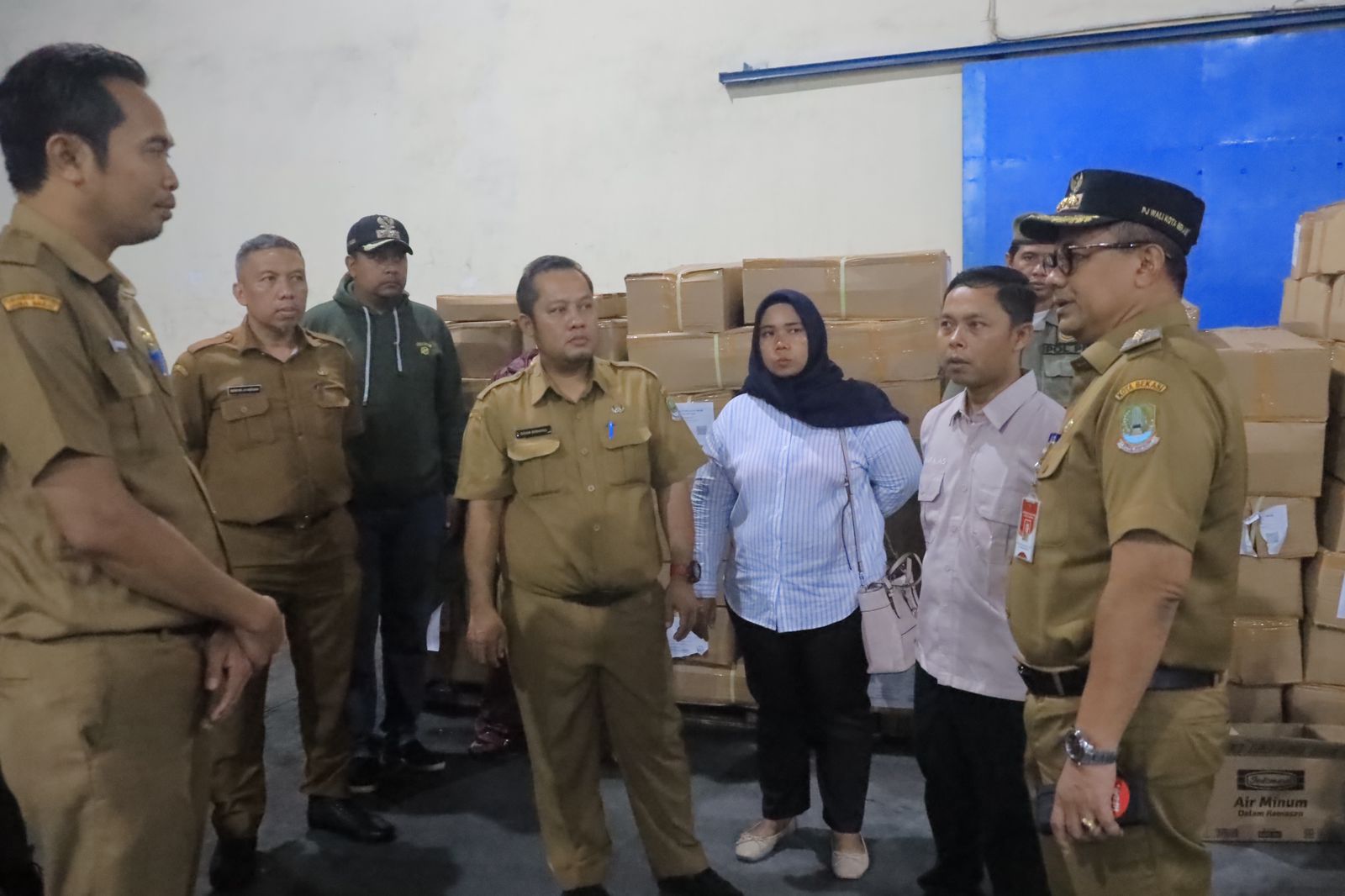 Curah Hujan Tinggi, Pj. Wali Kota Bekasi Monitoring Gudang Logistik KPU di Bekasi Utara