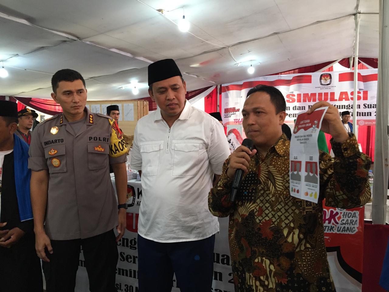 KPU Kota Bekasi Menggelar Simulasi Pemungutan dan Penghitungan Suara Pemilu Serentak 2019