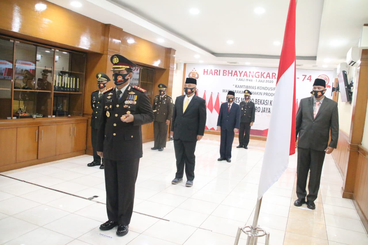 UPACARA PERINGATAN HUT BHAYANGKARA KE 74 DILAKUKAN DENGAN VIRTUAL VIDEO