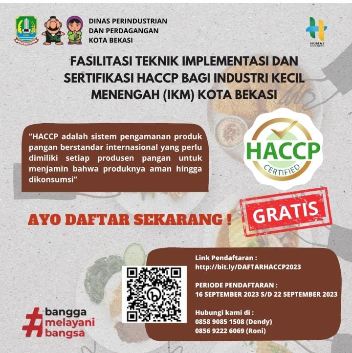 Disgadperin Kota Bekasi Fasilitasi Teknik Implementasi dan Sertifikasi HAACP bagi IKM Kota Bekasi