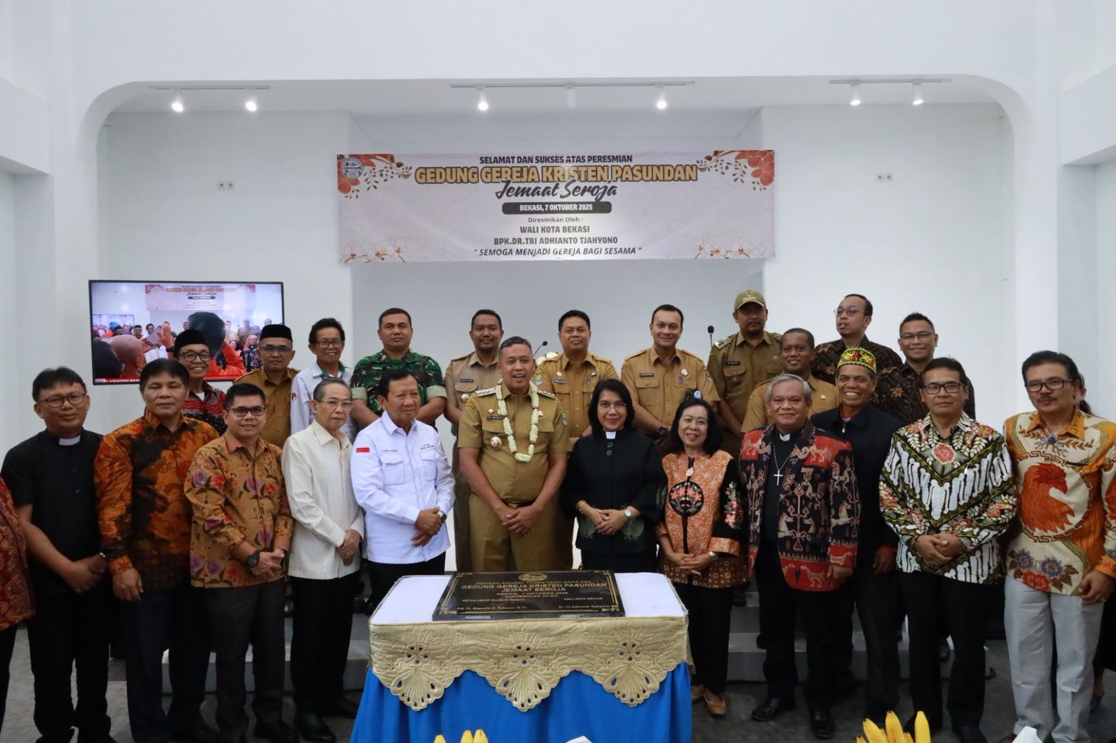 Wali Kota Bekasi Resmikan Gereja Kristen Pasundan Seroja Sebagai Simbol Kota Harmonis