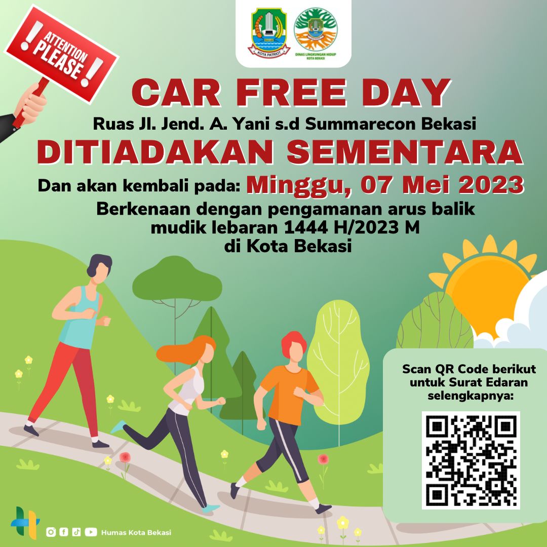 Penghentian Sementara Penyelenggaraan Car Free Day (CFD) di Kota Bekasi