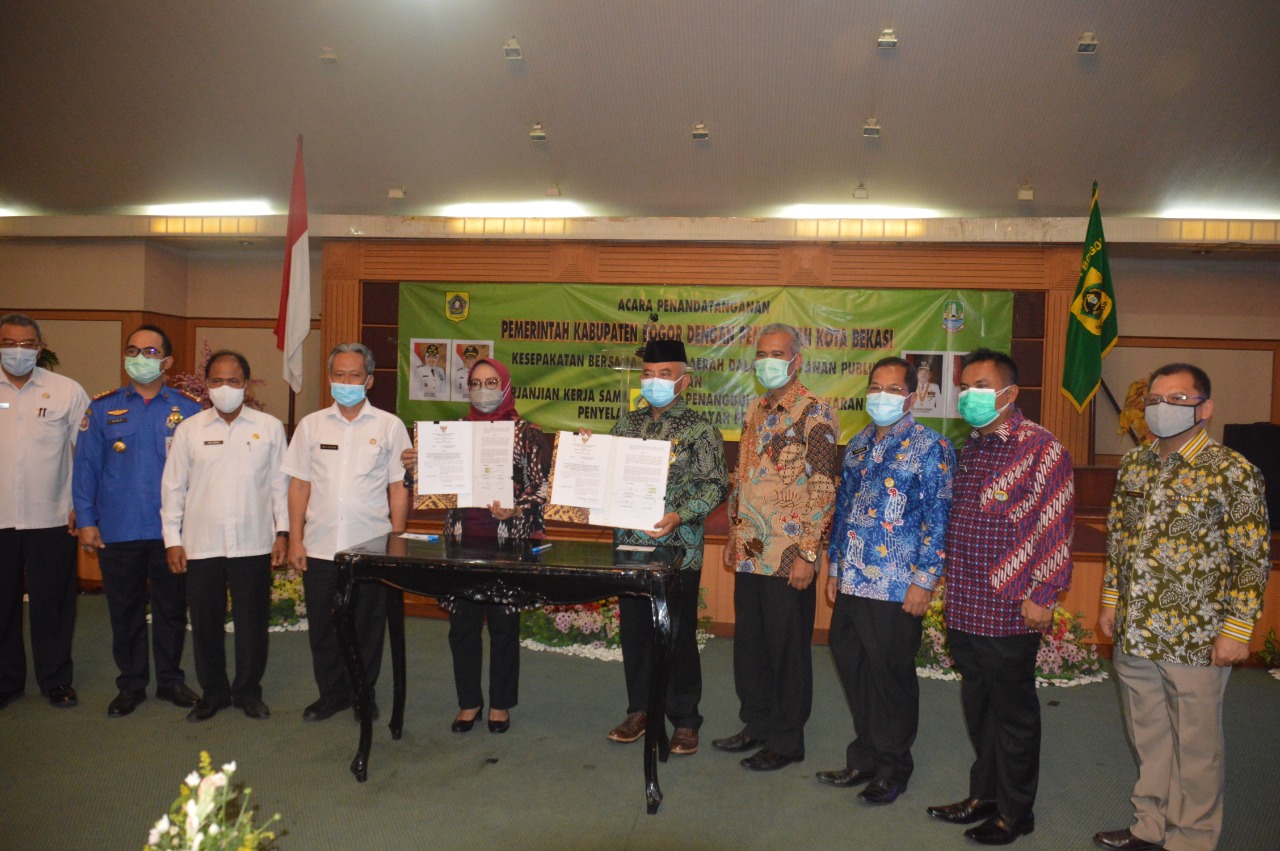 Wali Kota Bekasi dan Bupati Bogor Tandatangai Perjanjian Kerjasama Penanggulangan Kebakaran