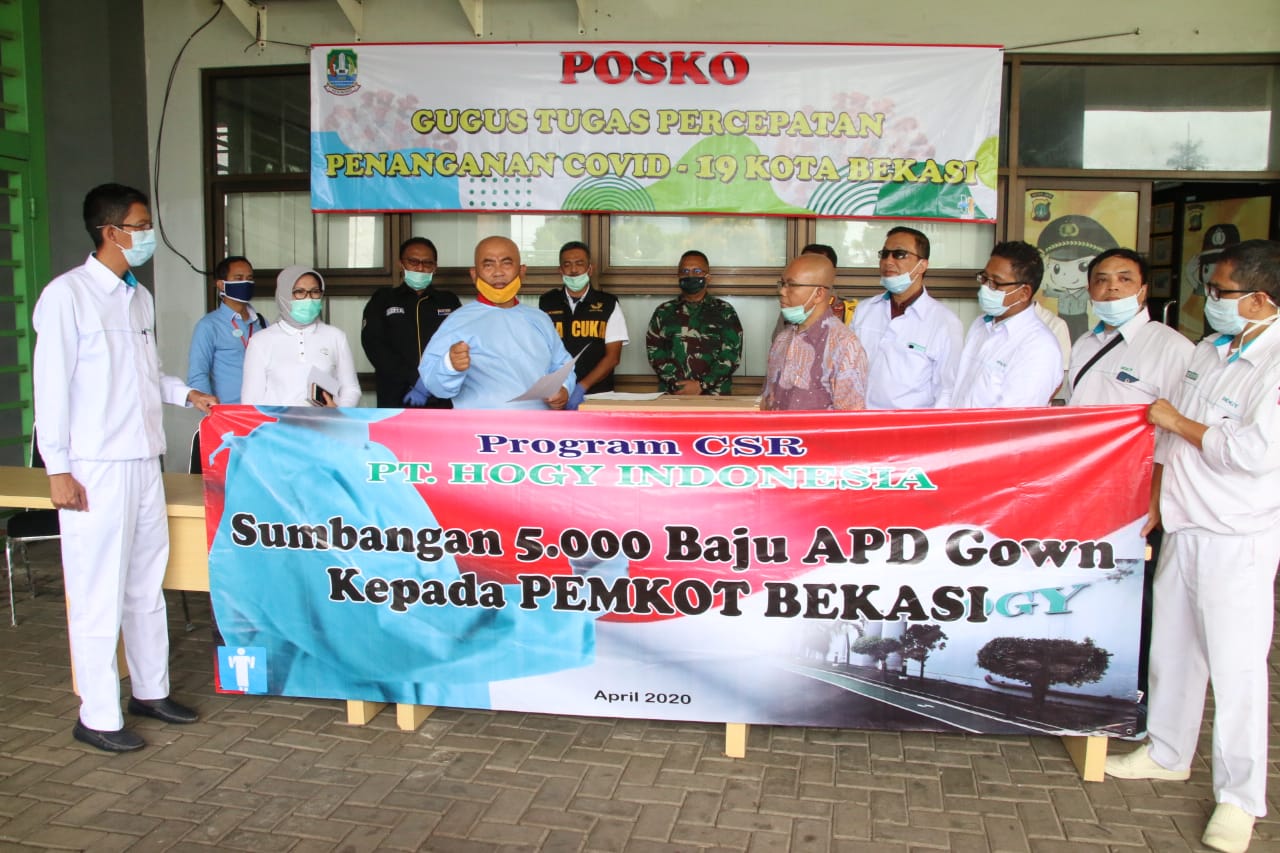 Wali Kota Bekasi Kembali Terima Bantuan Berupa Baju APD dari PT. Hogy Indonesia