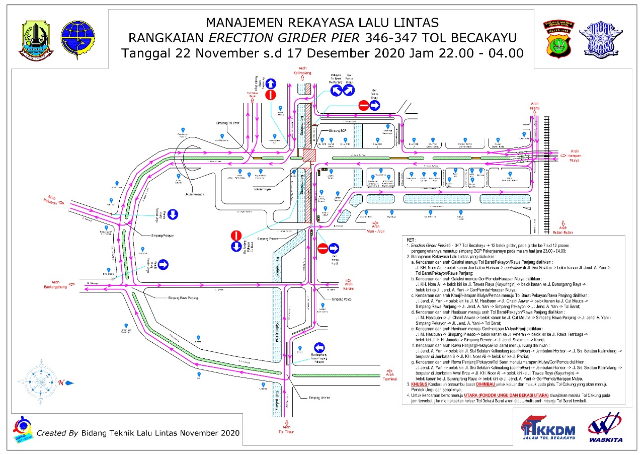 ADA PEMASANGAN GIRDER DI SIMPANG BCP ARUS LALU LINTAS DIALIHKAN