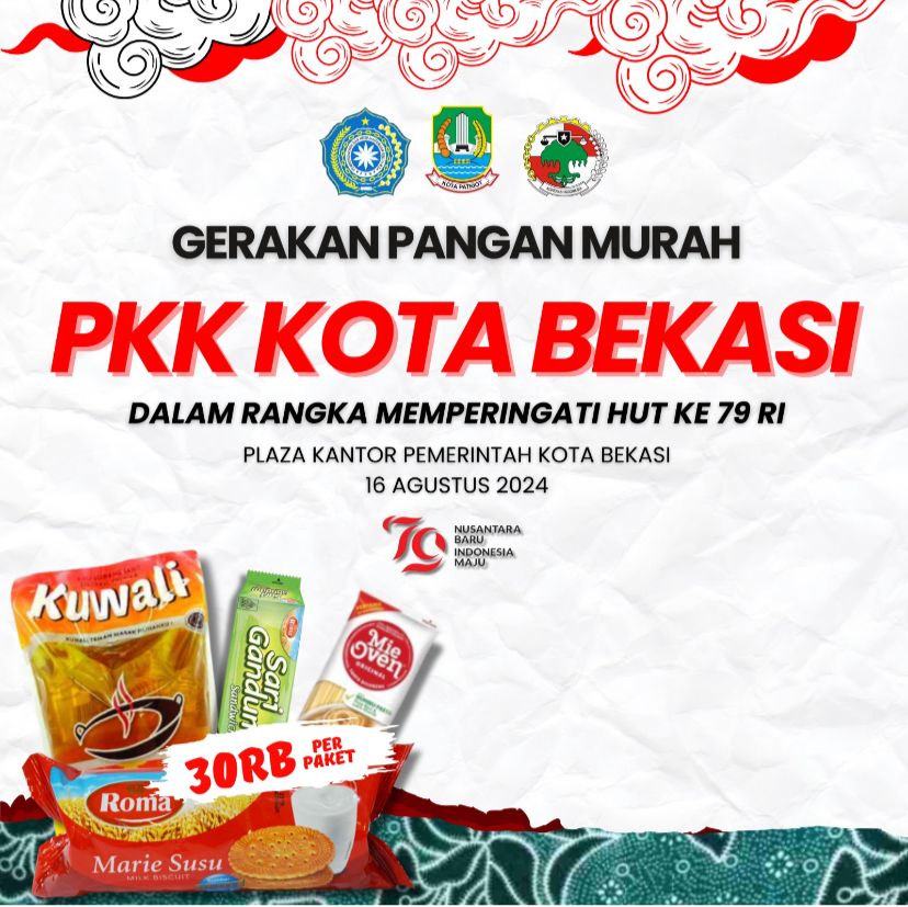 Sambut HUT RI Ke-79, PKK Kota Bekasi Gelar Gerakan Pangan Murah