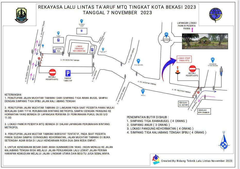 REKAYASA LALU LINTAS KEGIATAN PAWAI TA'ARUF MTQ TINGKAT KOTA BEKASI 2023