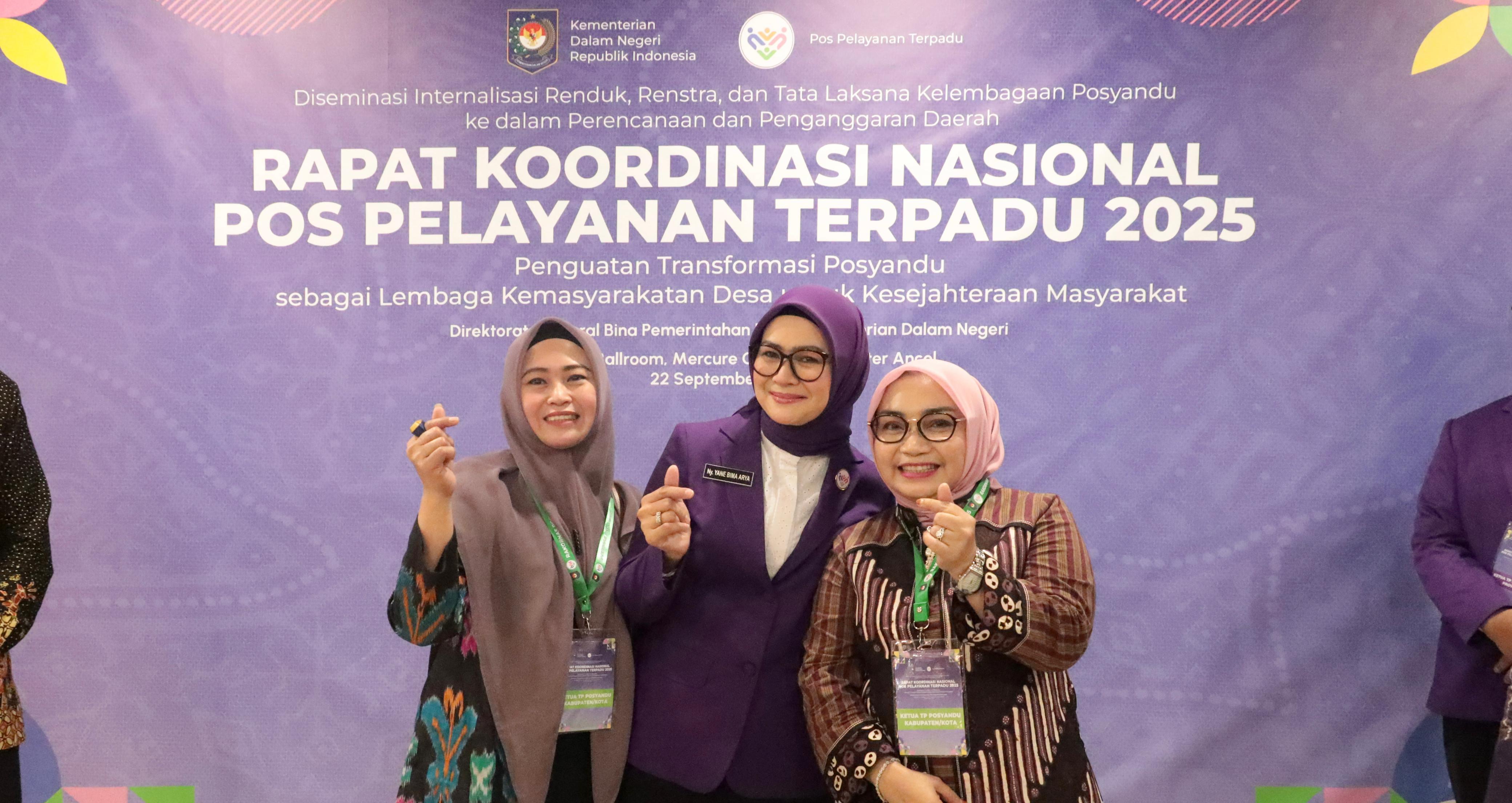 Ketua TP PKK Kota Bekasi Hadiri Rakornas Posyandu 2025, Dorong Penguatan 6 Layanan SPM