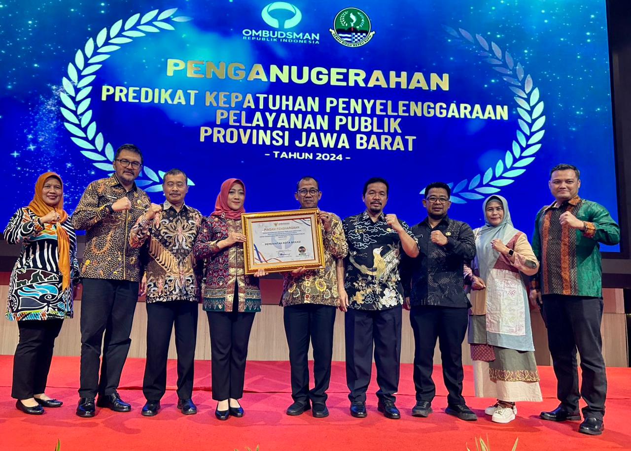 Pemkot Bekasi Raih Predikat Tertinggi Kepatuhan Penyelenggaraan Pelayanan Publik oleh Ombudsman