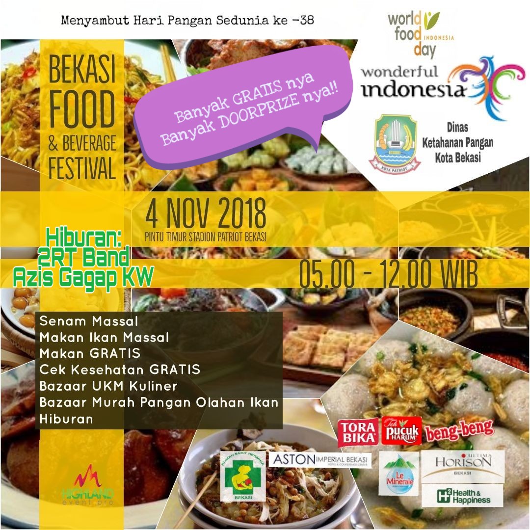 Di CFD, Disketapang Kota Bekasi Akan Gelar Bekasi Food and Beverage Festival 2018