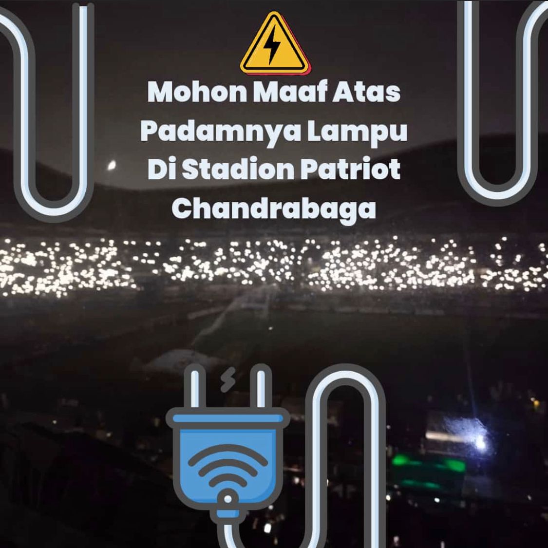 Lampu Stadion PCB Padam, Pemkot Bekasi Sigap Perbaiki Kendalanya