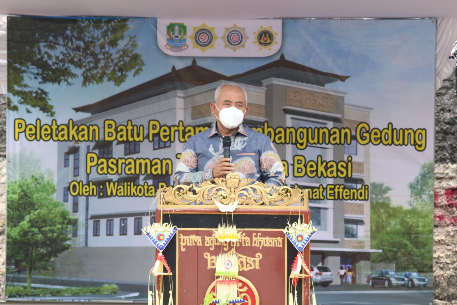Wali Kota Hadiri Peletakan Batu Pertama Pembangunan Gedung Pasraman dan Serbaguna