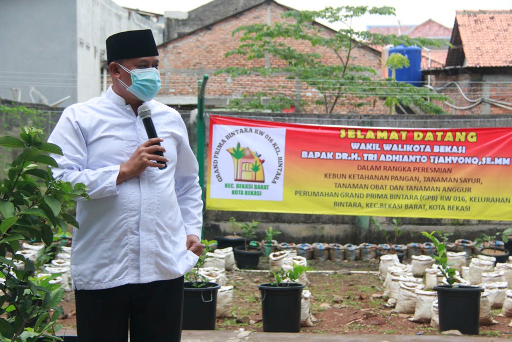 WAKIL WALI KOTA BEKASI MERESMIKAN KEBUN KETAHANAN PANGAN GRAND PRIMA BINTARA