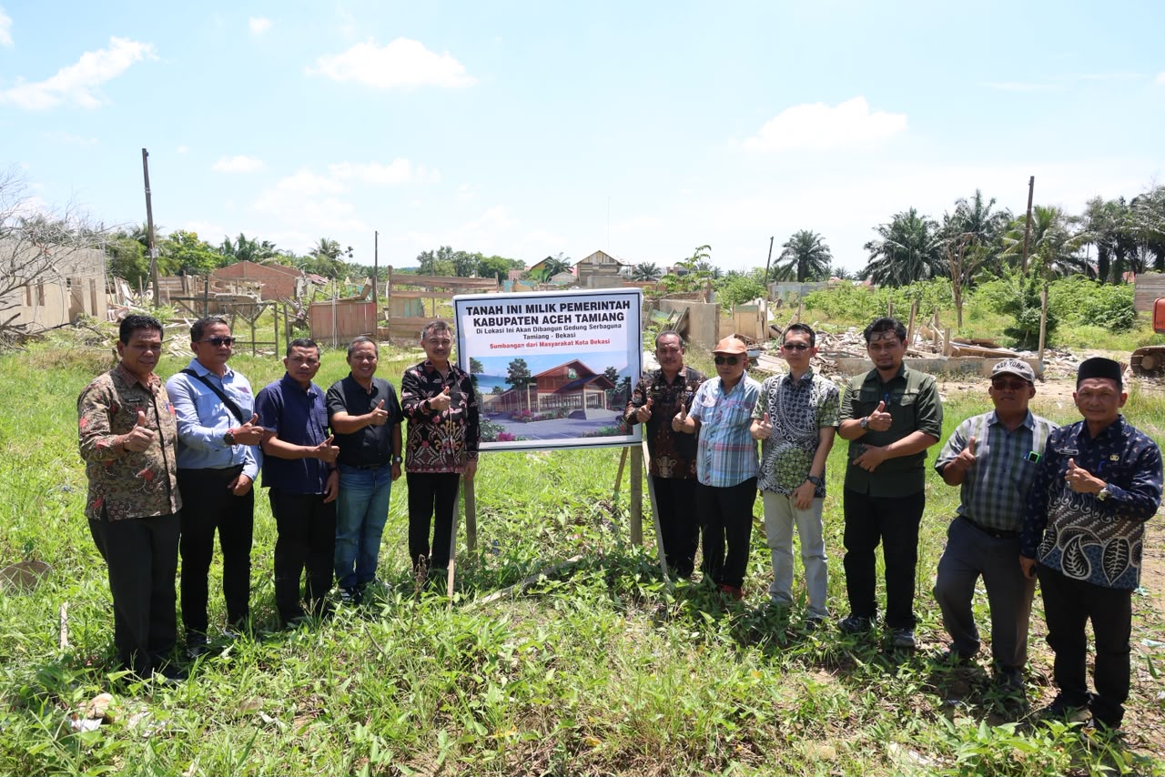 Wakil Wali Kota Bekasi Tinjau Lokasi Pembangunan Gedung Serbaguna Tamiang–Bekasi di Aceh Tamiang
