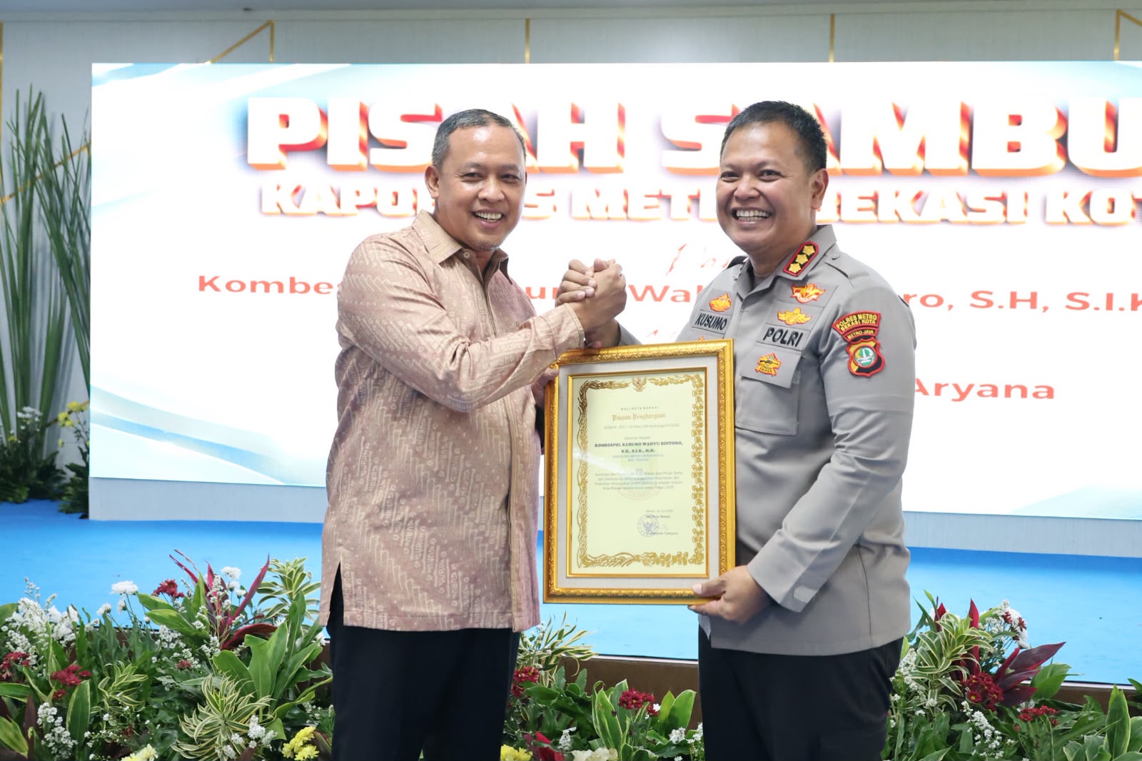 Pisah Sambut Kapolres Metro Bekasi Kota, Wali Kota Apresiasi Pengabdian dan Sambut Kepemimpinan Baru