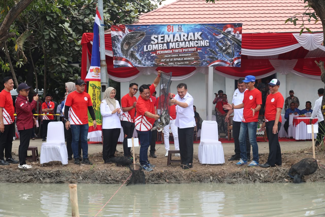 Lomba Mancing Warnai HUT ke-81 RI, Jajaran Perumda Tirta Patriot Bangun Kebersamaan